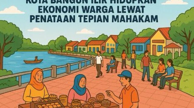 Desa Kota Bangun Ilir Menata Tepian Mahakam Jadi Ruang Publik