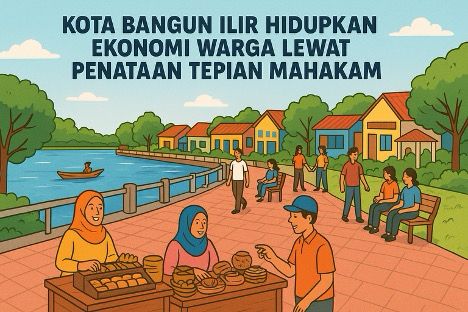 Desa Kota Bangun Ilir Menata Tepian Mahakam Jadi Ruang Publik